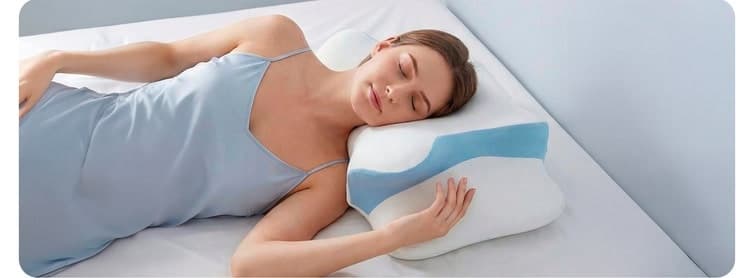 Seller illustration showing a person lying on their back on VelaSleep